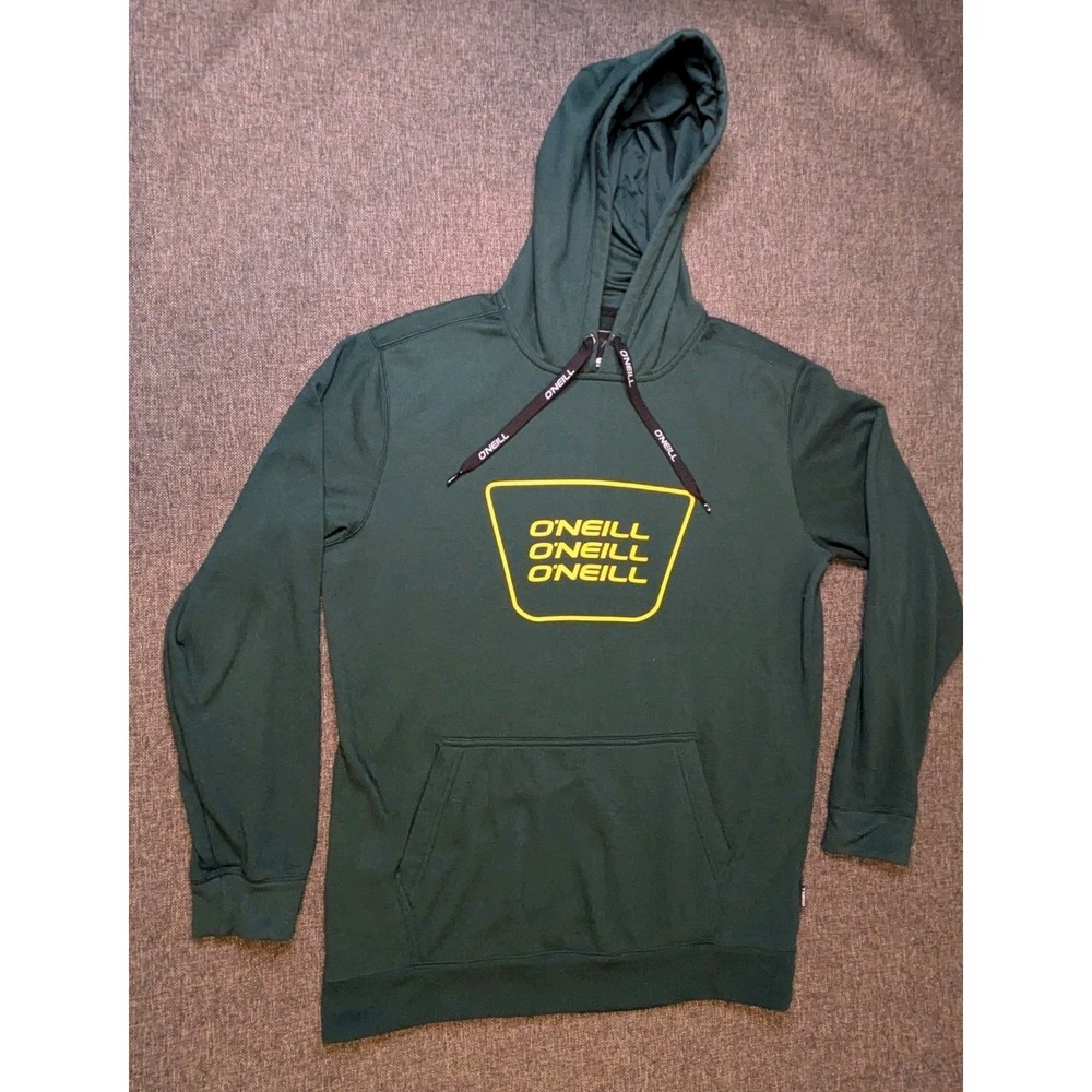 O'Neill Spellout Logo Green Pullover Fleece Hoodie Mens Size Large Surf Jacket
